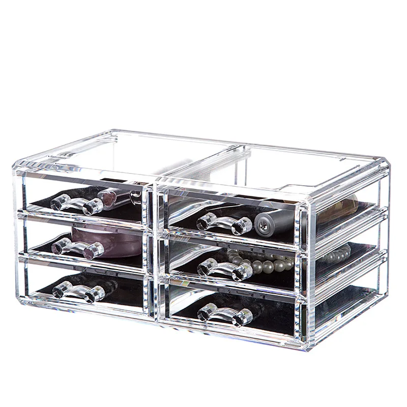 Clear drawer storage box makeup organizer box acrylic desktop organizer drawer stack in combination storage
