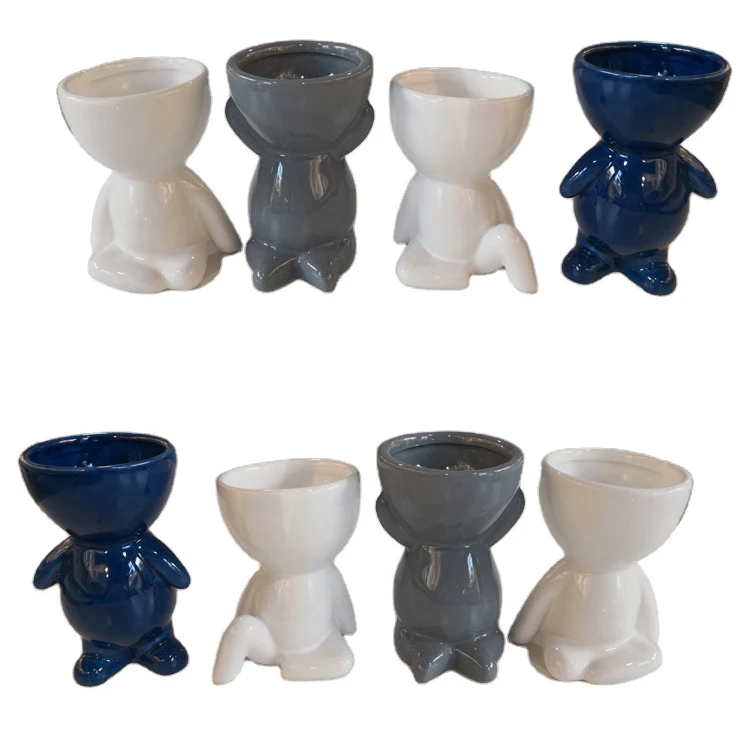 Sitting And Standing Cartoon Character Mold Miniature Resin Multicolor Crafts Home Decoration Resin Doll Ceramic Vase