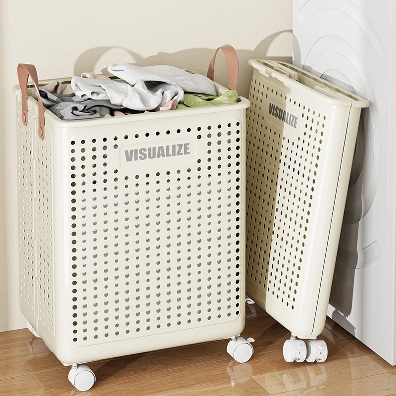 Wannuo 2024 Large folding laundry basket Flexible laundry basket Plastic laundry basket with wheels