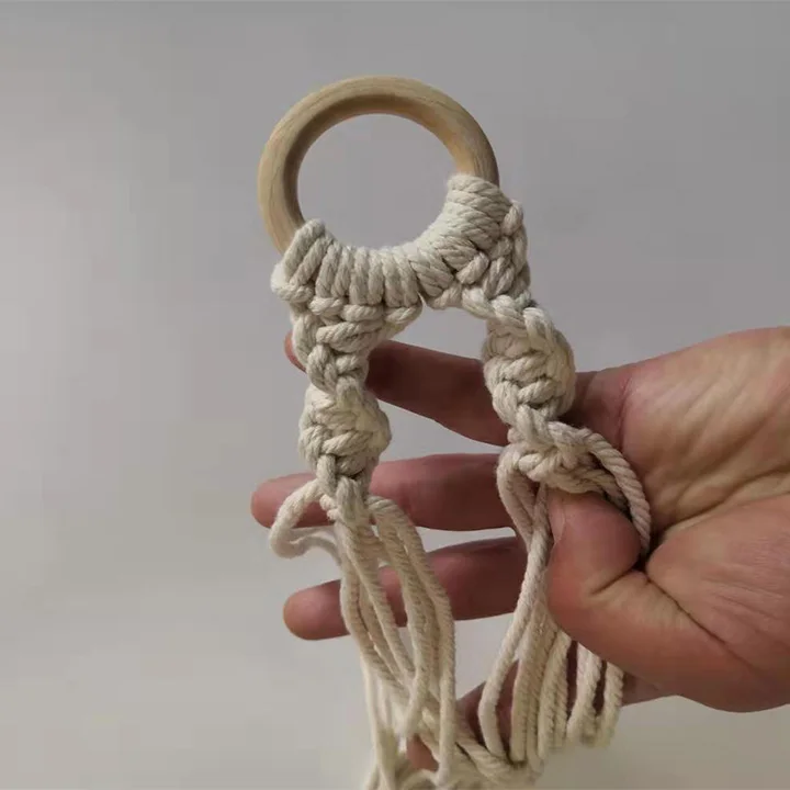 Cotton hemp rope Purely Hand Knitting Pot Garden Plant Hanging basket Net Home Office