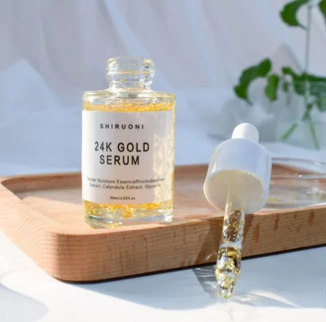 Korean Cosmetic Anti Aging Face Clenching Reduce Fine Line Hyaluronic Acid 24k Gold Face Oil Serum