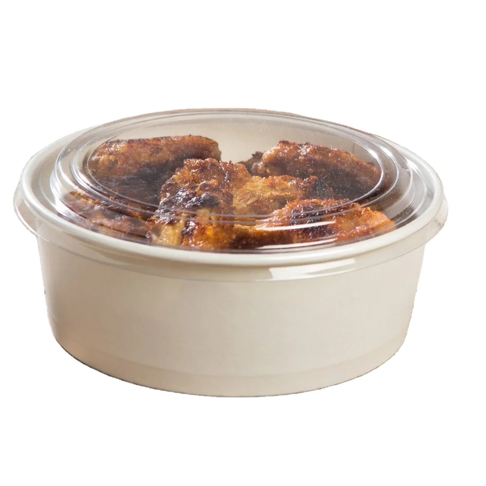 
Custom printed disposable chinese takeaway box 16oz 26oz 32oz kraft paper bowl packaging for takeout noodles and soup 