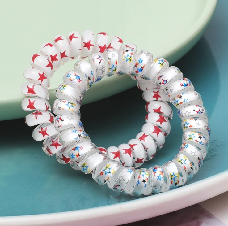 Wholesale Candy Colorful Telephone Wire Hair Ties Set for Women Girls Kids
