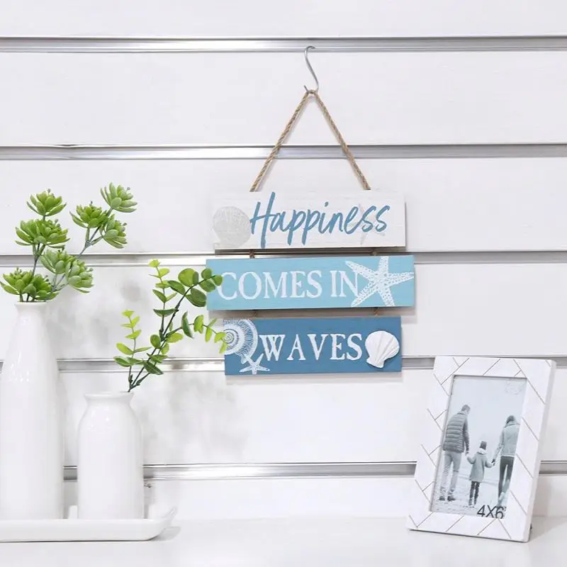 Высокое качество Diy подвесные синие украшения заготовки пляж деревянные буквы и знаки