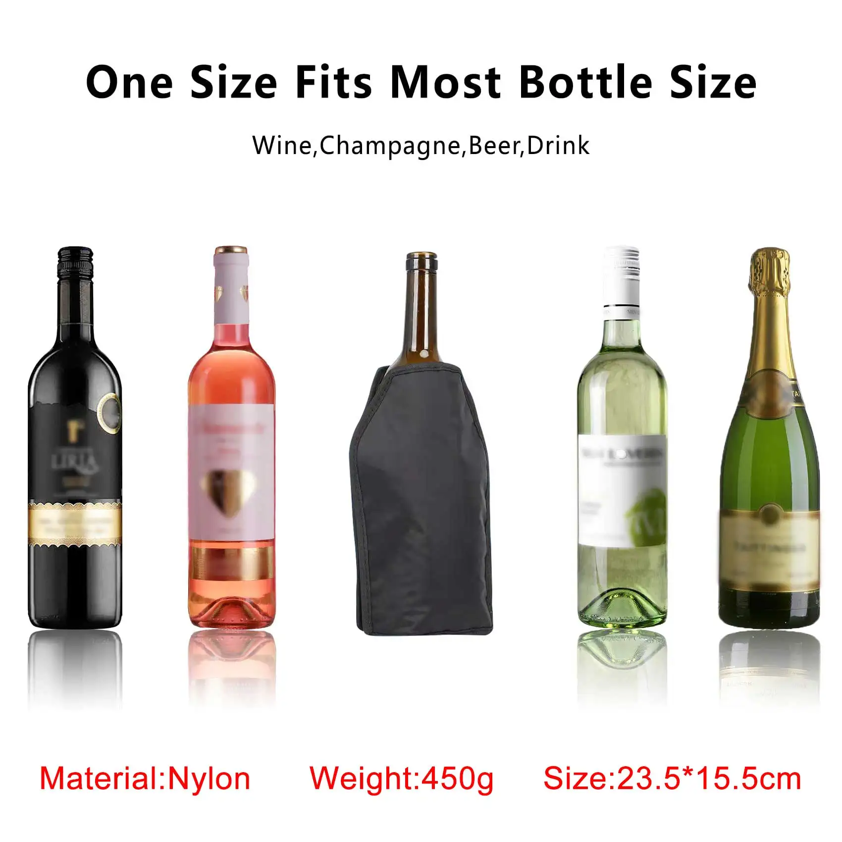 2024 Best Selling Products Custom Reusable Nylon Gel Wine Bottle Cooler Sleeve