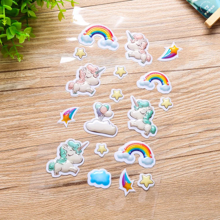 Many Options Hologram PVC Soft PVC Hard PVC Custom 3d foam Puffy Sticker Sheet for Kids