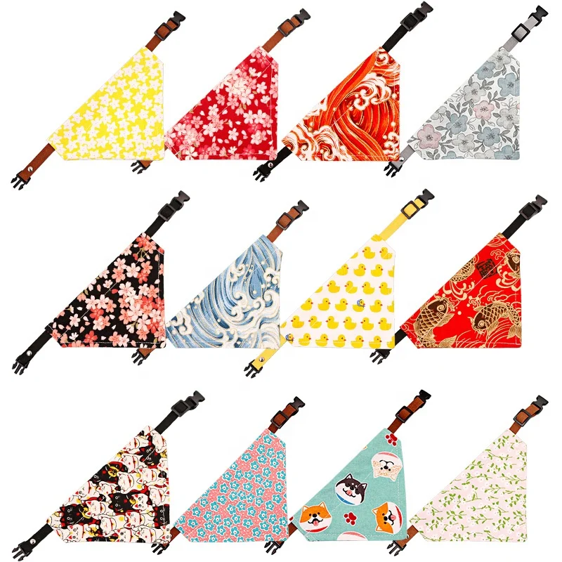 New Adjustable Dog Bibs For Small Dogs Collars Tie Necktie Cat Scarf Puppy Bandanas For Cat Triangular Bow Ties Pet Grooming
