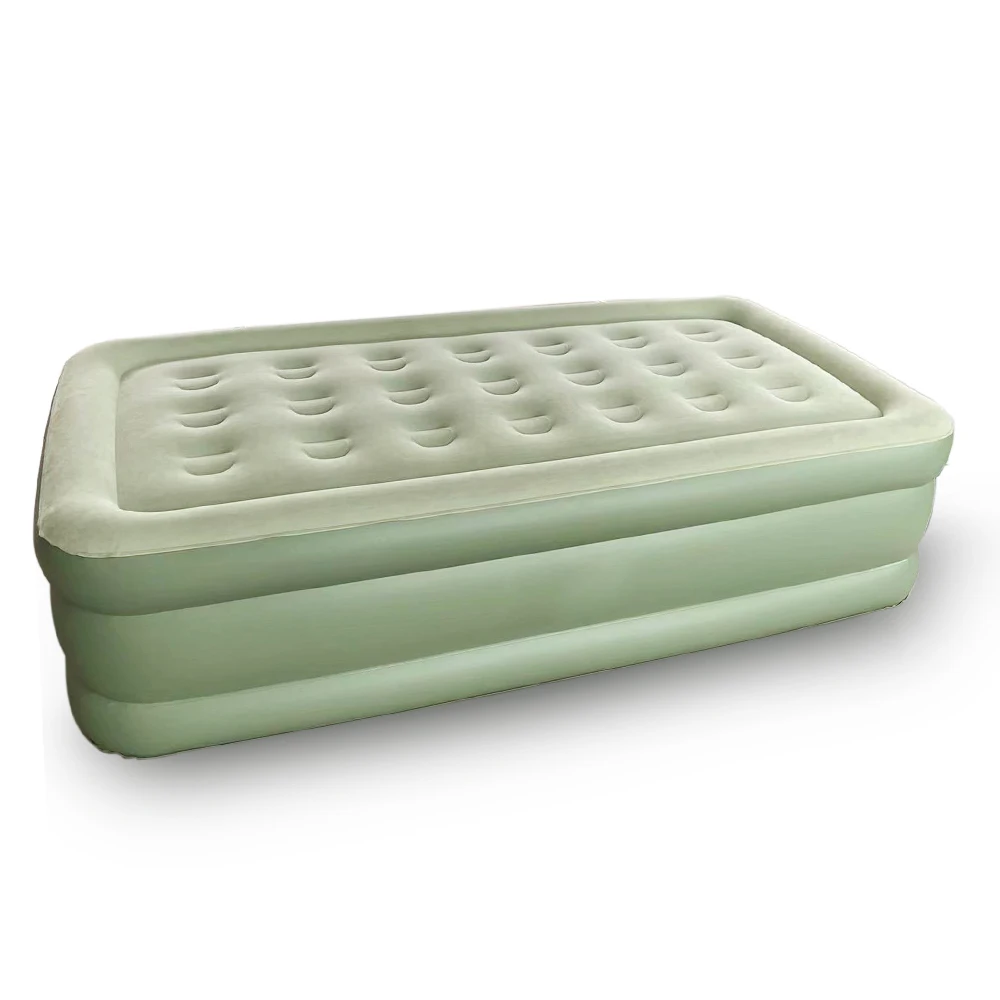 Готов к отправке Высокое качество двойной размер удобный надутый флокирующий высокий поднятый воздушный матрас