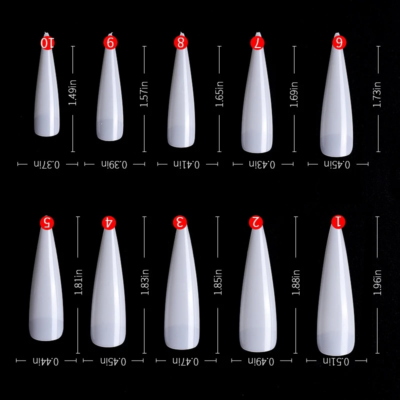 500pcs Natural Stiletto Gel False Art Long Sharp Artificial Finger Nails Tips