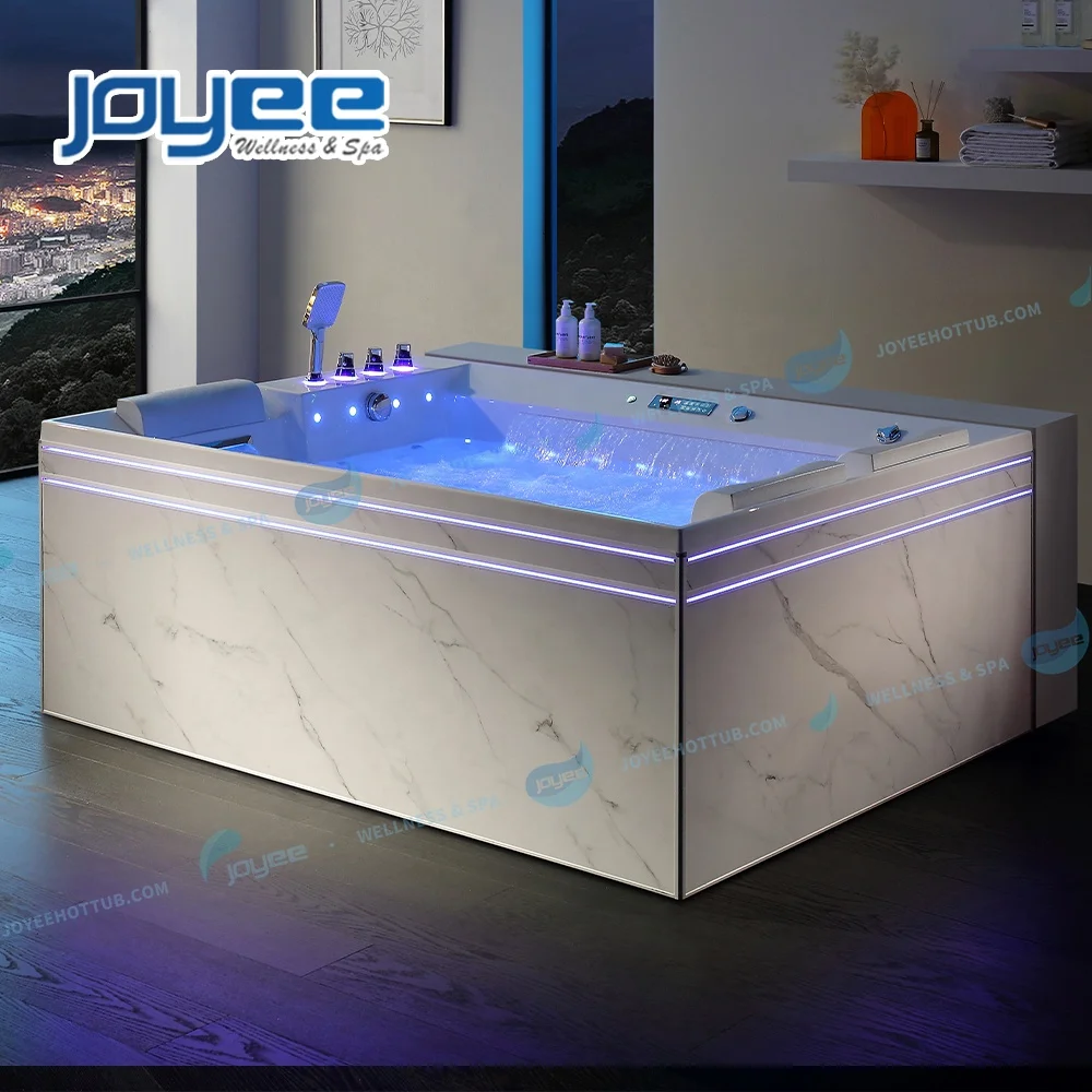 JOYEE 2 Person Acrylic Bathtub Design With Bluetooth Ozone  Hydro Whirlpool Bathtub Massage Spa Bathtub