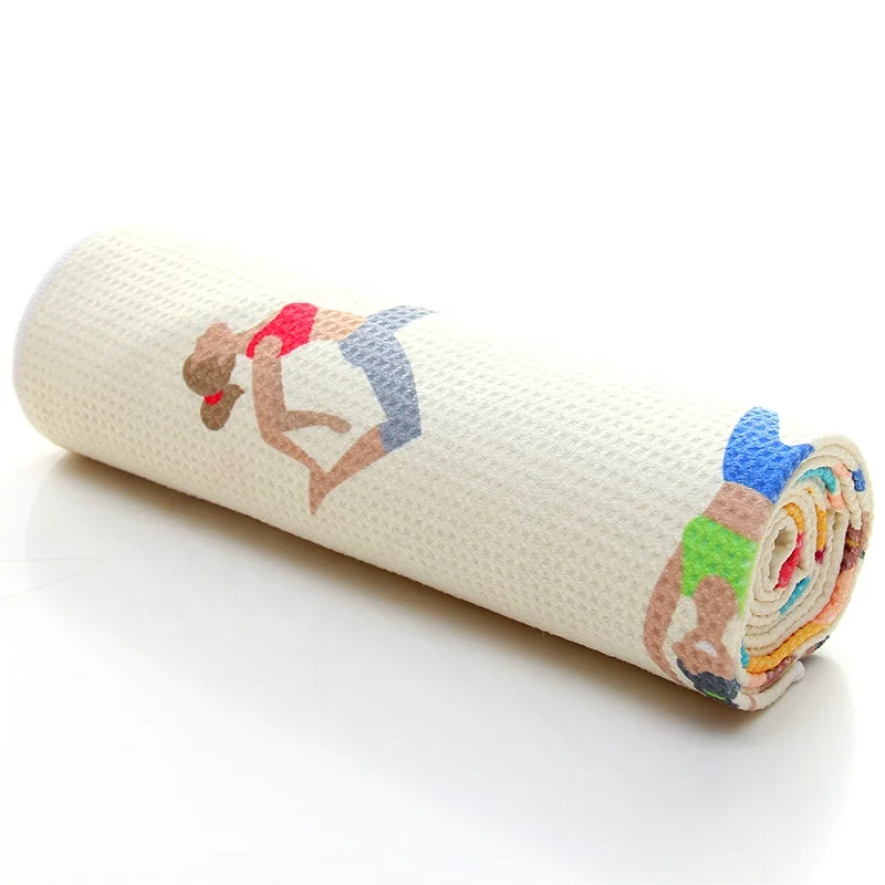 Custom printed non slip microfiber yoga towel anti slip