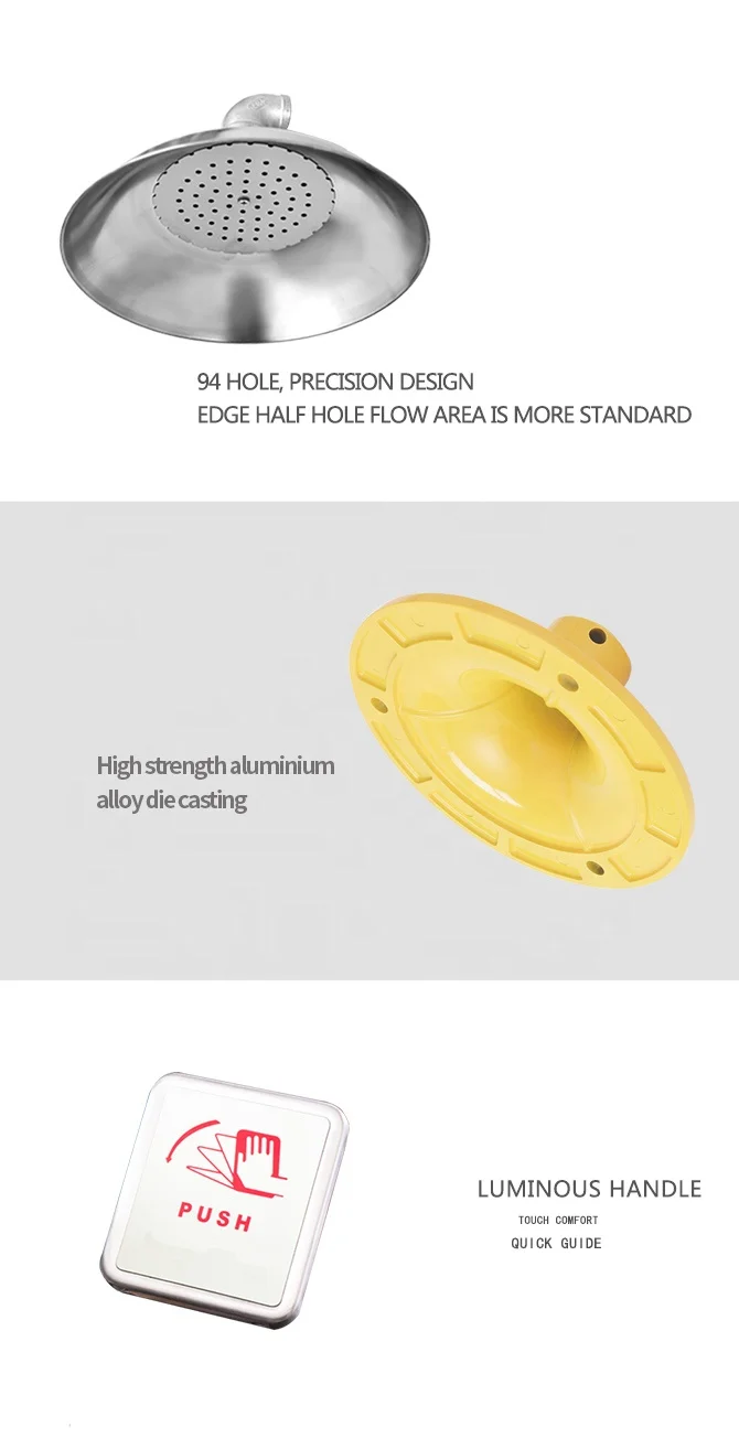 Quick Response Emergency Eye/face Wash and Drench Shower for Workplace Safety