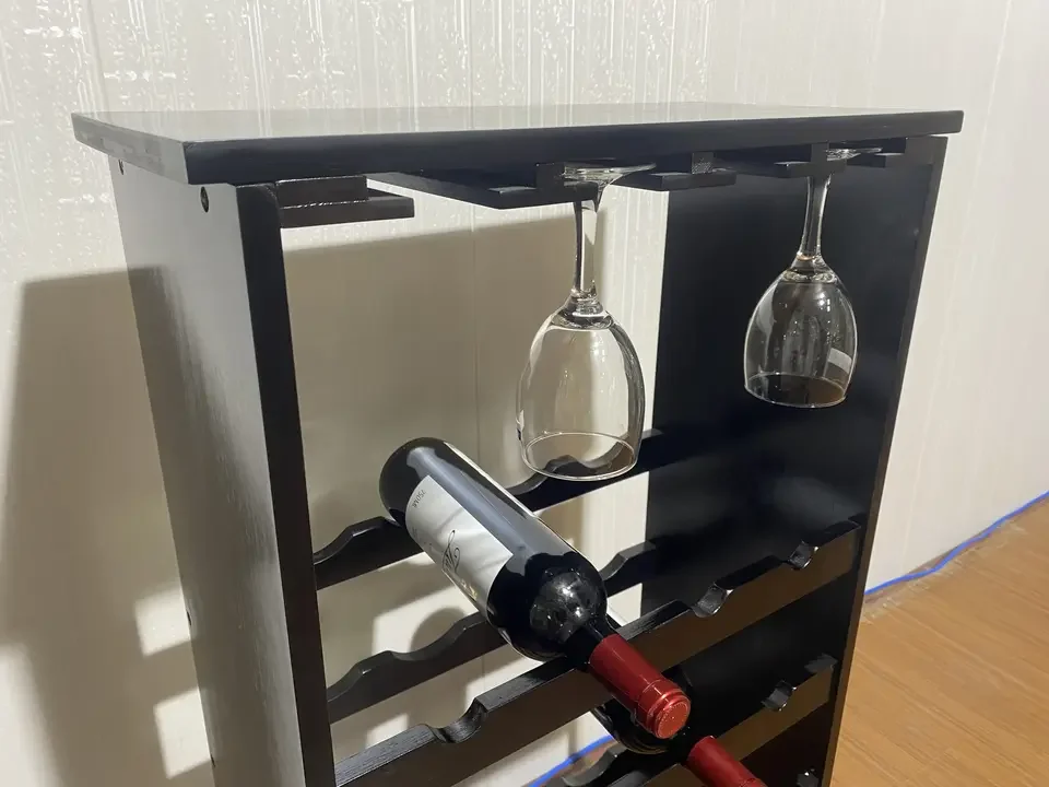 Popular Design Durable Modern Wine Bottle Glass Rack Easy To move Easy To Install Wooden Bamboo Wine Rack