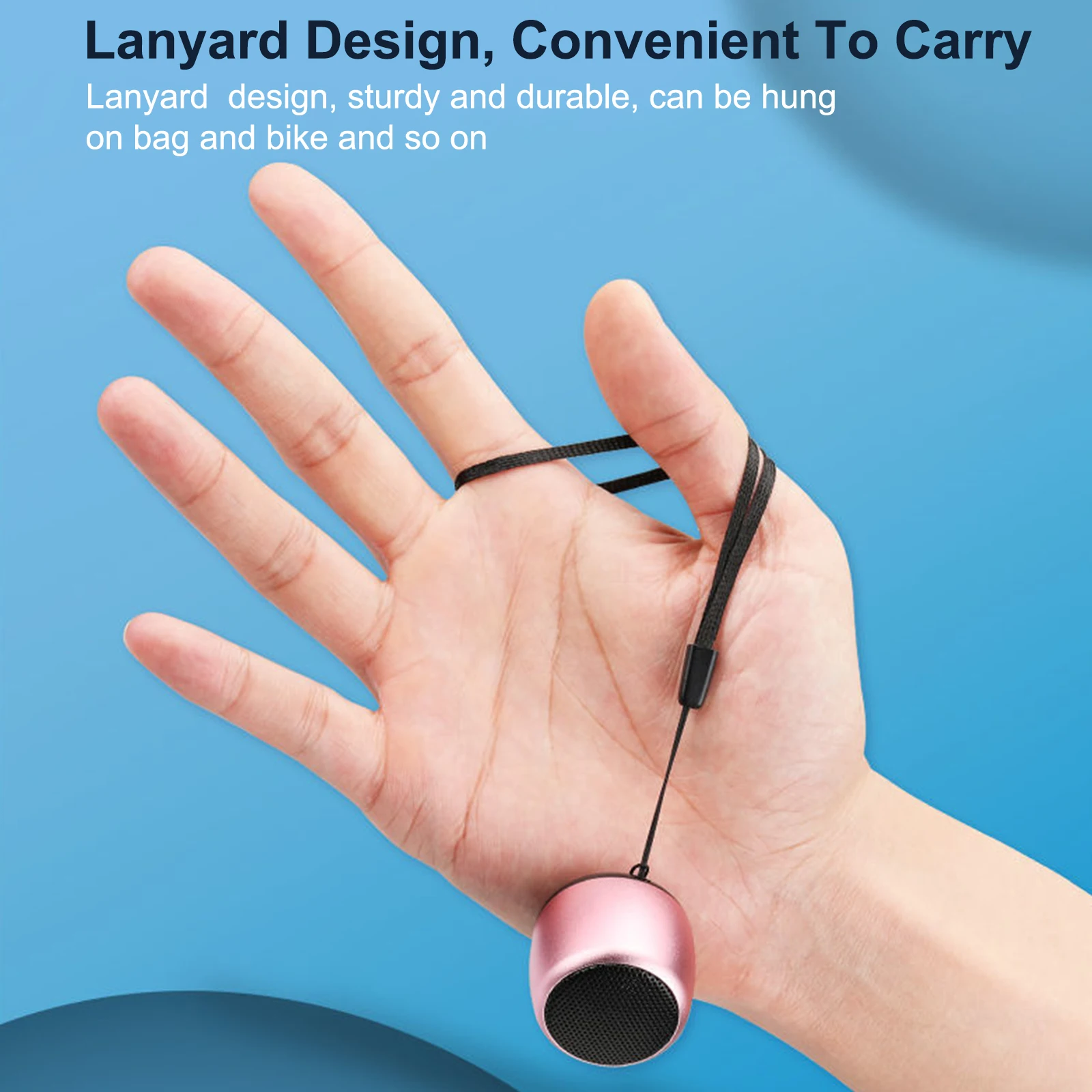 Promo Gift Item ODM OEM Lanyard Design Outdoor Portable Speaker Aluminum Alloy Metal BT Mini Speaker Promotional Gift Giveaway