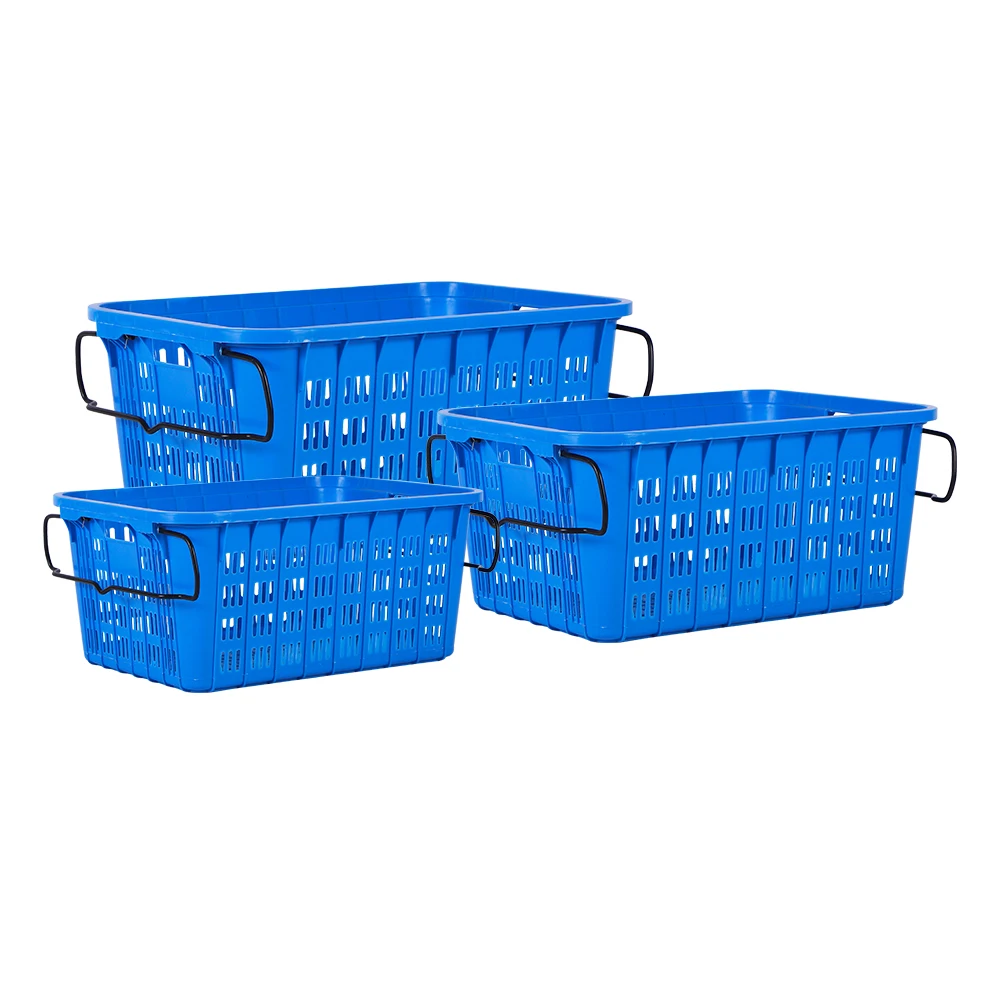 nordic clear white blue plastic stackable sorting box sets kitchen bathroom mini small big storage basket organizer with handles