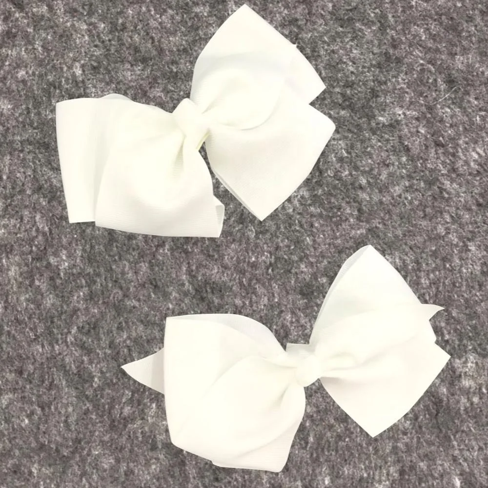 Hot selling 100% Polyester Grosgrain Ribbon White Hair Accessory Bow