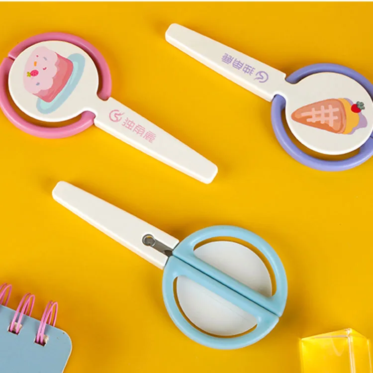 Cake Pattern Office Craft Scissor   Child Safety Cutting Scissors Office Stationery Combo