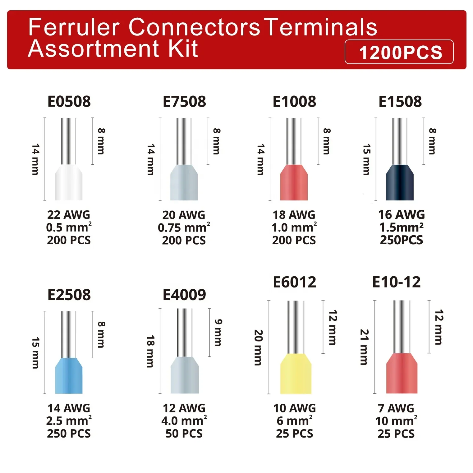 Tubular Terminals Crimping Pliers Wire Mini Ferrule Crimper Tools Household Electrical Kit