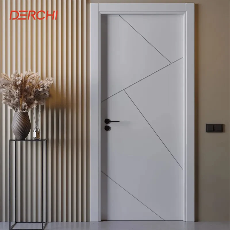 DERCHI Factory Wholesale Interior Doors for Houses Door Sale Latest Design Modern Solid Wood