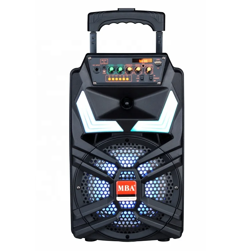 12 inch portable bluetooth speaker woofer DJ karaoke plastic partybox sound speaker with led light