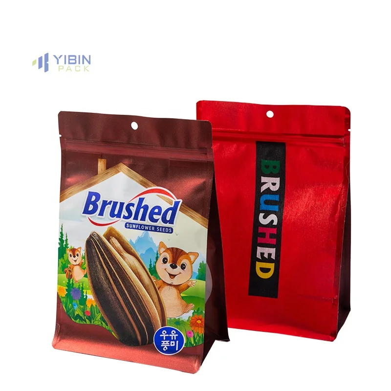 Matte Food Grade Zipper Stand Up Pouch Moisture Proof Aluminum Foil Snack Cashew Pistachio Nut Flat Bottom Packaging Bag Custom