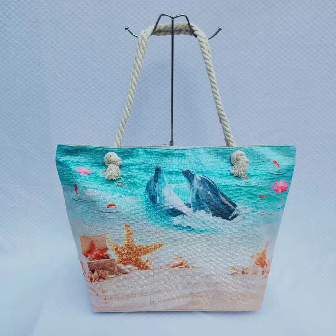 Fashion Folding Women Big Size Handbag Tote Ladies Casual Flower Printing Canvas Graffiti Shoulder Bag Beach Bolsa Feminina