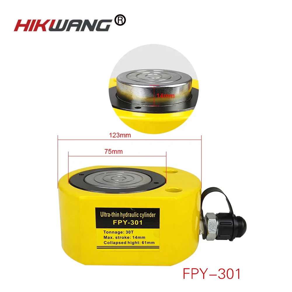 FPY-301 mini thin type short stroke hydraulic flat jack cylinder
