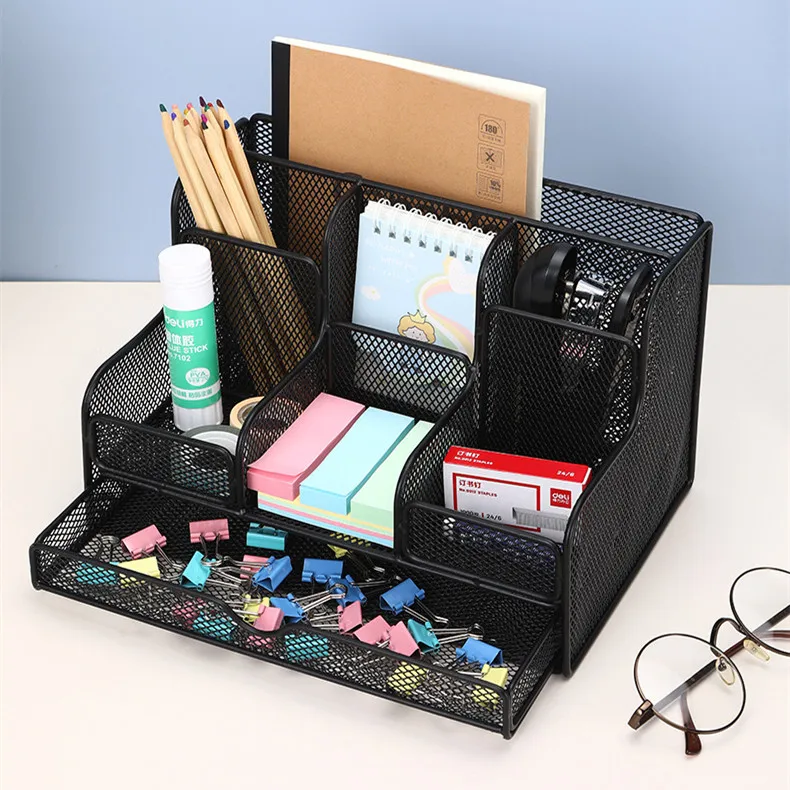 Настольный органайзер цвета розового золота, черный, металлический бумажный лоток для документов, настольный органайзер для офиса