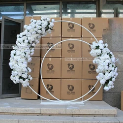 LFB1300 artificial rose and hydrangeas round arch backdrop for wedding decorations