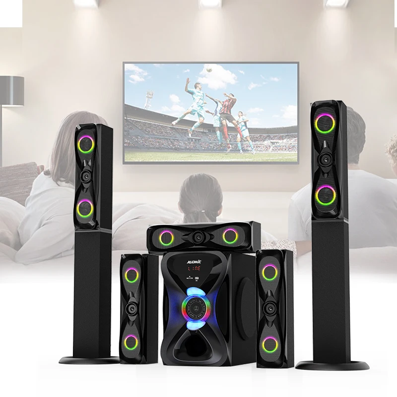 Customized Active Floor Standing Heavy Bass Sound Home Theater Woofer Bluetooth Speakers Wooden Subwoofer 5.1 Home Theater