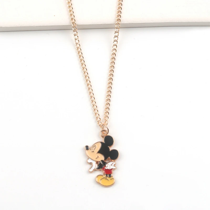 Lovely Cartoon Stitch Mouse Bear Duck Pig Design Necklace Custom Logo Metal Accessories Clothing Ornament Kids Gifts Necklaces