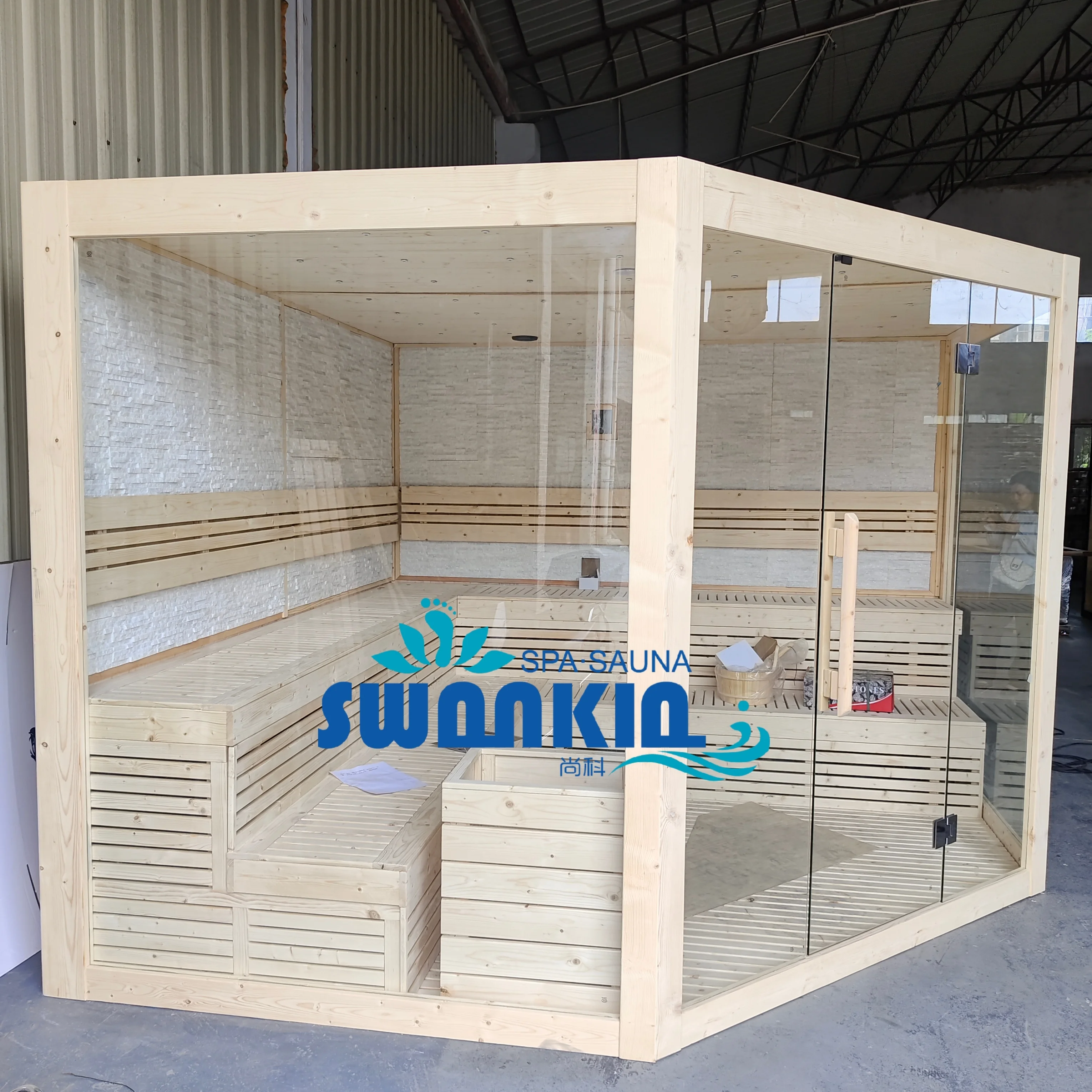 Factory hot selling dry steam room low price luxury indoor sauna room for 4 people high quality sweat steamer for hotel garden