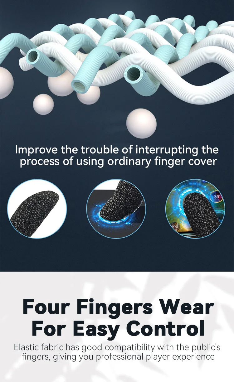 10pcs 18-Pin Sweat Proof Finger Covers for PUBG Touch Screen Thumb Sleeves Gaming Finger Thumb Sleeve Gloves Finger Stickers