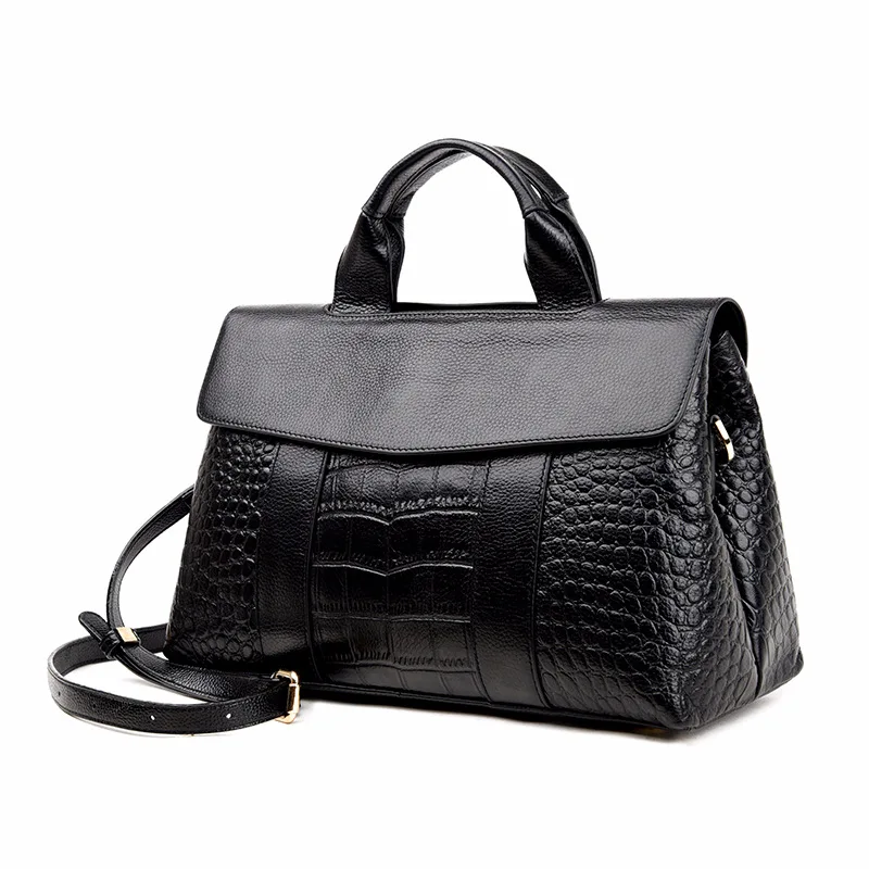 New Trendy Shoulder Bags Leather Alligator Ladies Handbag Women Bag Handbag Genuine Leather Handbags For Women Luxury