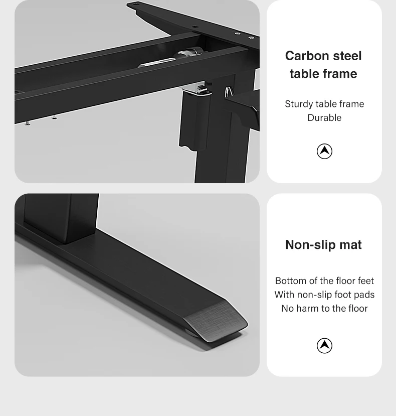 Office Electric  Motor Desk Sit And Standing Up Computer Lift Desk White Frame Adjustable Height