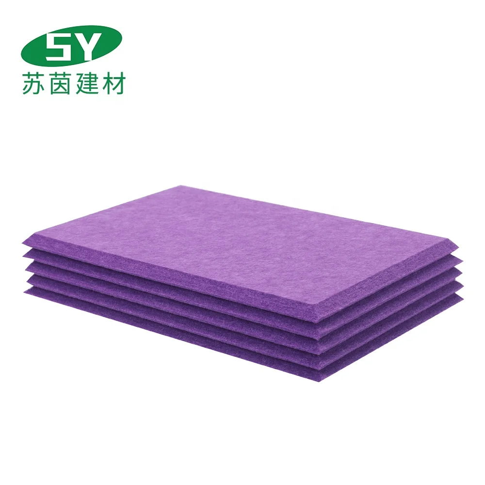 Fireproof Absorbent Acoustic Wall Ceiling Panel Decoration Felt fabric 100% Polyester Fiber Wall Acoustic Panel