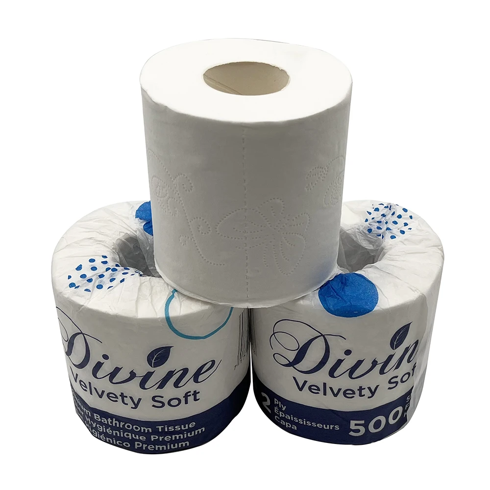 Factory Custom 500 Sheets Toilet Paper 2 PLY 100% Virgin Wood Pulp 150g Velvety Soft Paper Towel Bathroom Paper Toilet