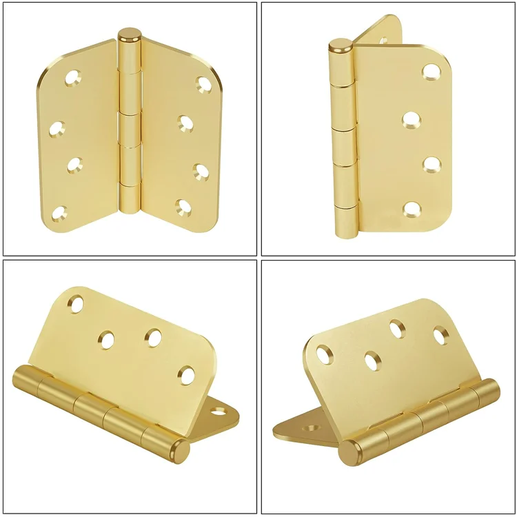 Wholesale Square Door Hinges Satin Brass Interior Hinges for Doors Bedroom Security Hardware