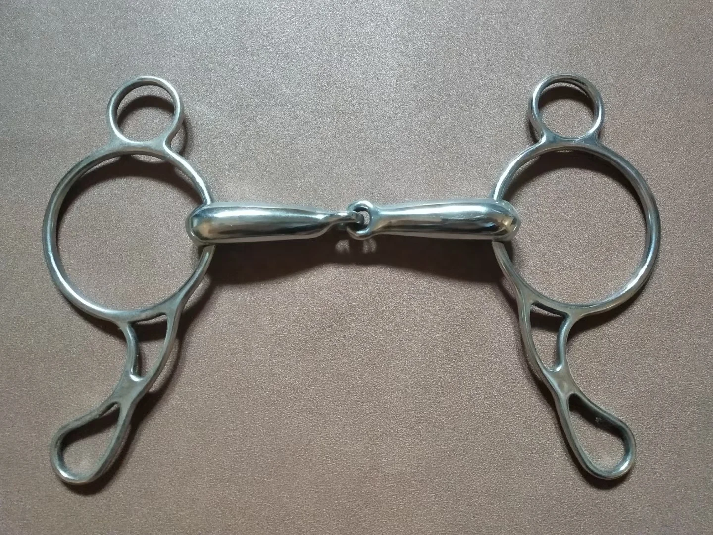 Horshi wholesale full cheek bit double jointed copper mouth piece with lozenge equestrian products stainless steel horse bits