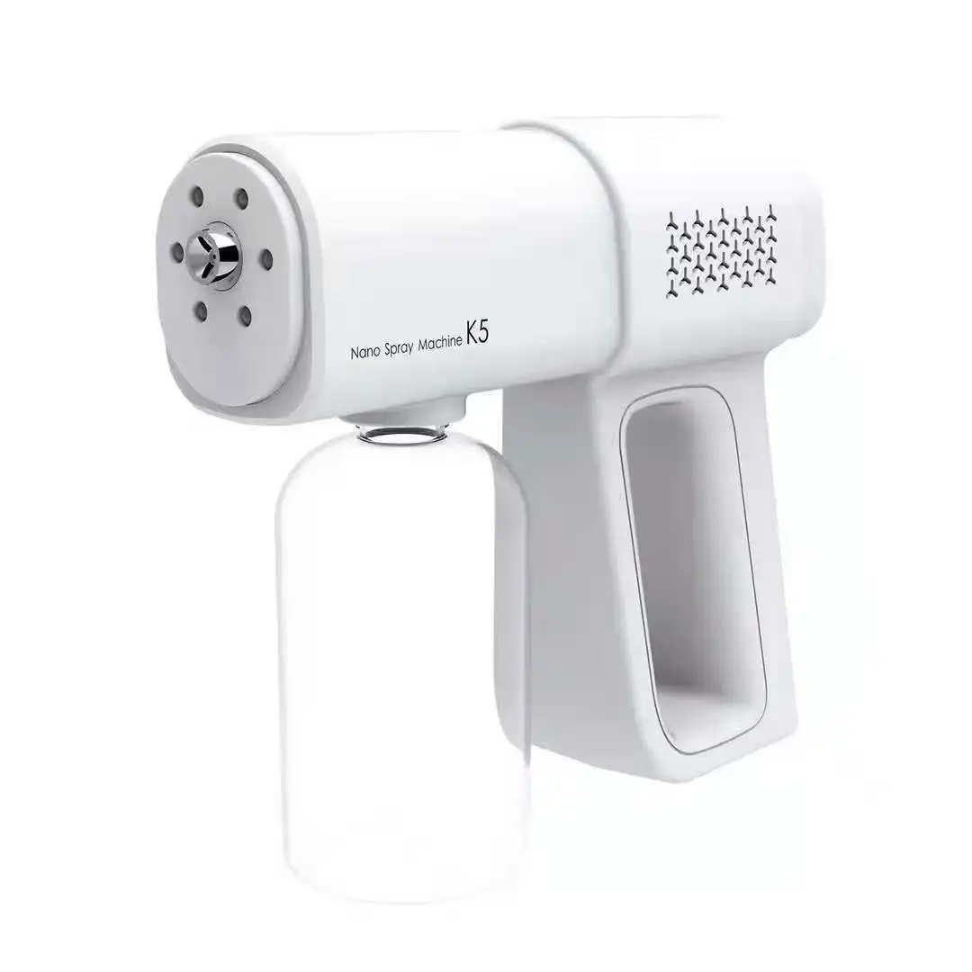 Handheld Cordless Disinfection Electric Gun Sprayer Blue Light Cold Steam Santizer Gun Sprayer Nano Spray Gun K5