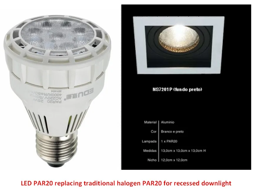 led par20 E26 E27 dimmable spotlight 8w 25w cob retrofit bulbs MR16 1700lm Ra95 63mm Diameter Gu10 LED PAR20