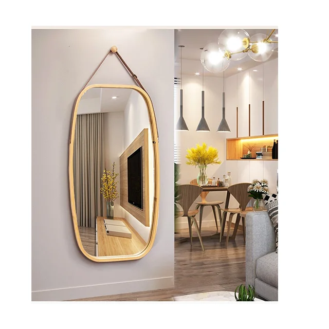 Wholesale  gold simple design mirror living room flexible large bathroom mirror