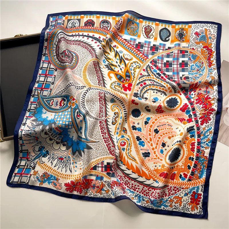 Luxury Scarf  Silk Shawl Hijab Fashion Print Kerchief Bandana For Lades Girls Accessories Stoles 53*53cm Foulard