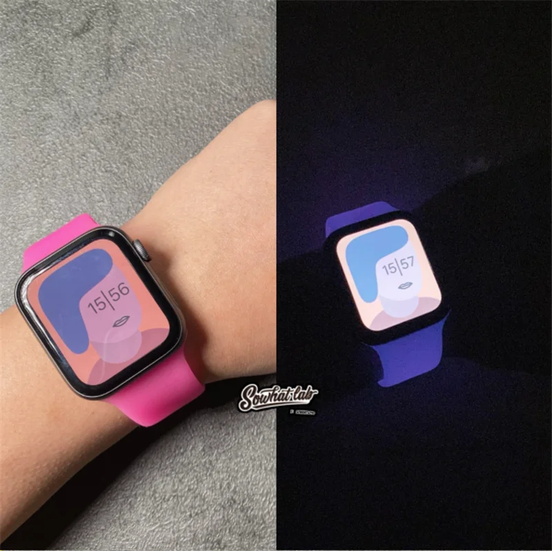  Модный силиконовый ремешок для часов Apple Watch с ночным видением сменный флуоресцентного