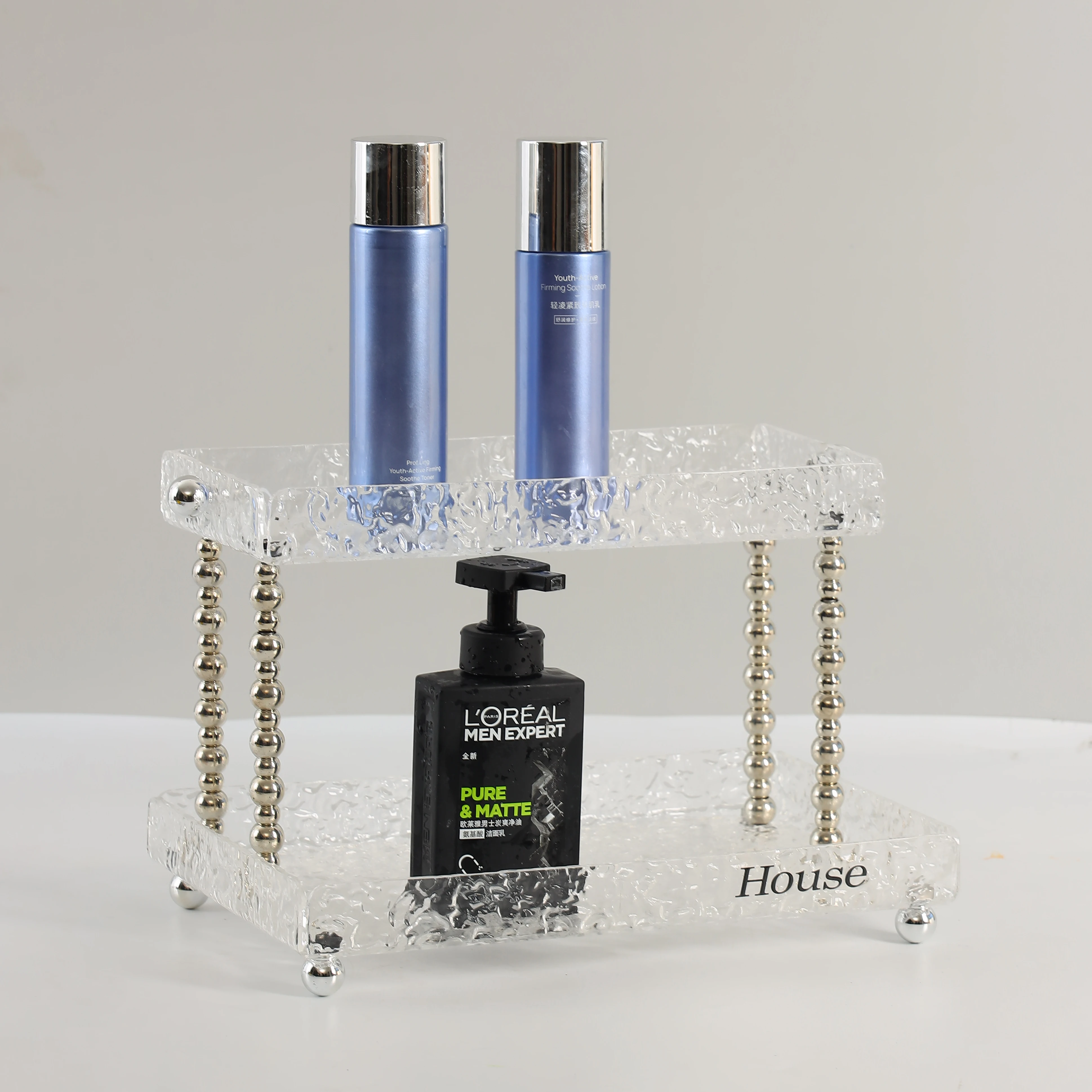 Custom acrylic storage shelves desktop organizers perfume storage shelves suitable for bathrooms powder rooms