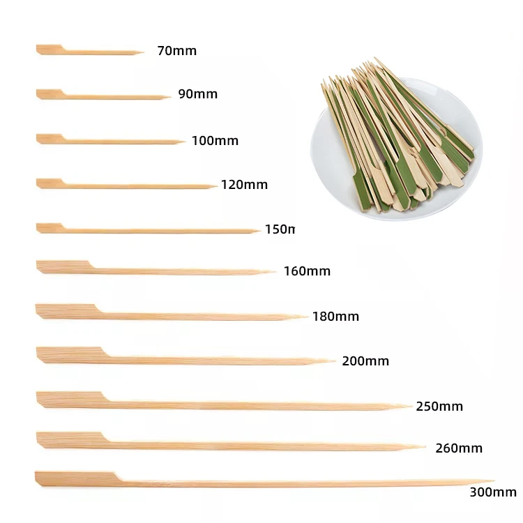 hot sell  BBQ Bamboo  Kabob skewers Paddle Skewers for Grilling Food