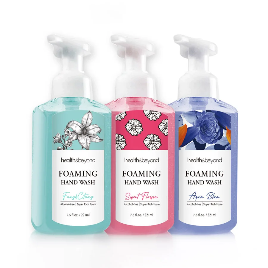 private label 221ml OEM  Antiseptic foaming liquid hand wash hand sanitizer