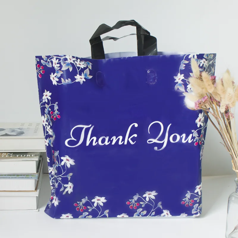 Folding Shopping Bags Bag Handles Grocery Bag Retail Soft Loop Plastic Boutique with Logo Customized Different Style Printing