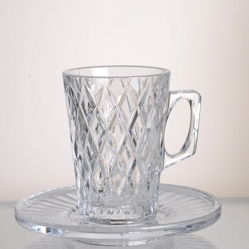 Wholesale 12PCS Classical Moroccan Arabic Design Glass Tea Cup Turkish Tea Cup Sets with Saucers