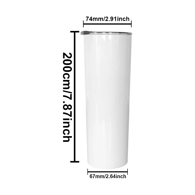 
Sublimation Blank White Double Wall Stainless Steel Vacuum Cup sublimation mug supplier 20oz 30oz straight skinny tumbler 